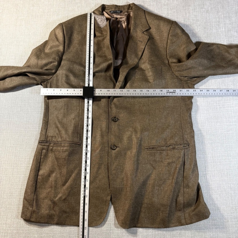 Peter Millar Sport Coat Silk Wool Blend 44 Brown Made In Italy‎ - Picture 7 of 9